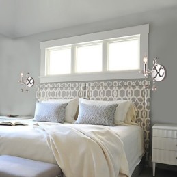 Aplique de pared de cristal plateado con 1 luz