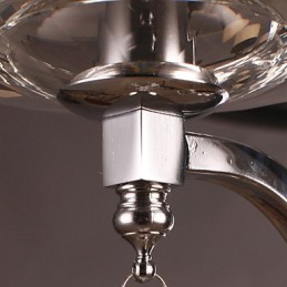 Aplique de pared de cristal plateado con 1 luz