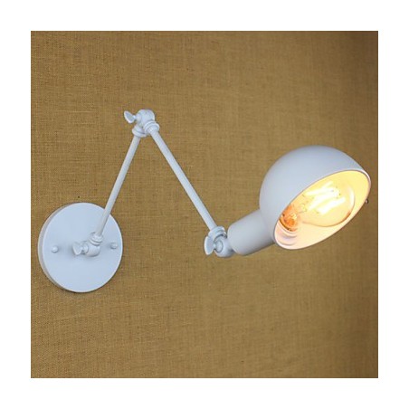 Lámpara de pared moderna de hierro forjado con brazo largo blanco doble para sala de estar, pasillo, dormitorio, mesita de noche, estudio Lámpara de pared moderna de hierro forjado con brazo largo blanco doble para sala de estar, pasillo, dormitorio, mesita de noche, estudio