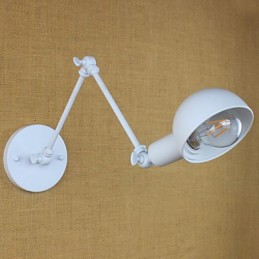 Lámpara de pared moderna de hierro forjado con brazo largo blanco doble para sala de estar, pasillo, dormitorio, mesita de noche, estudio