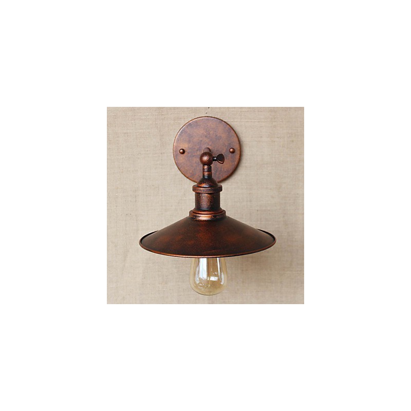Villa de estilo industrial minimalista frente al pasillo de la iglesia, aplique decorativo de pared de bronce rojo con sombrilla nostálgica