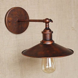 Villa de estilo industrial minimalista frente al pasillo de la iglesia, aplique decorativo de pared de bronce rojo con sombrilla nostálgica