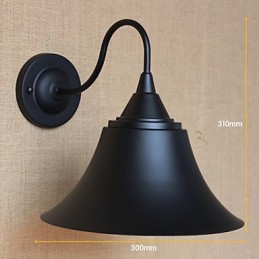 Lámpara de pared decorativa de hierro con cuerno negro y personalidad creativa de estilo country americano para tienda de ropa sencilla