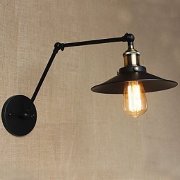 Lámpara de pared retráctil plegable de brazo largo de estilo industrial, creativa y nostálgica, estilo retro