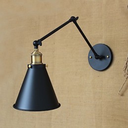 Lámpara de pared minimalista de brazo largo para cama doble, estilo pastoral americano, para pasillo, canal, entrada de almacén