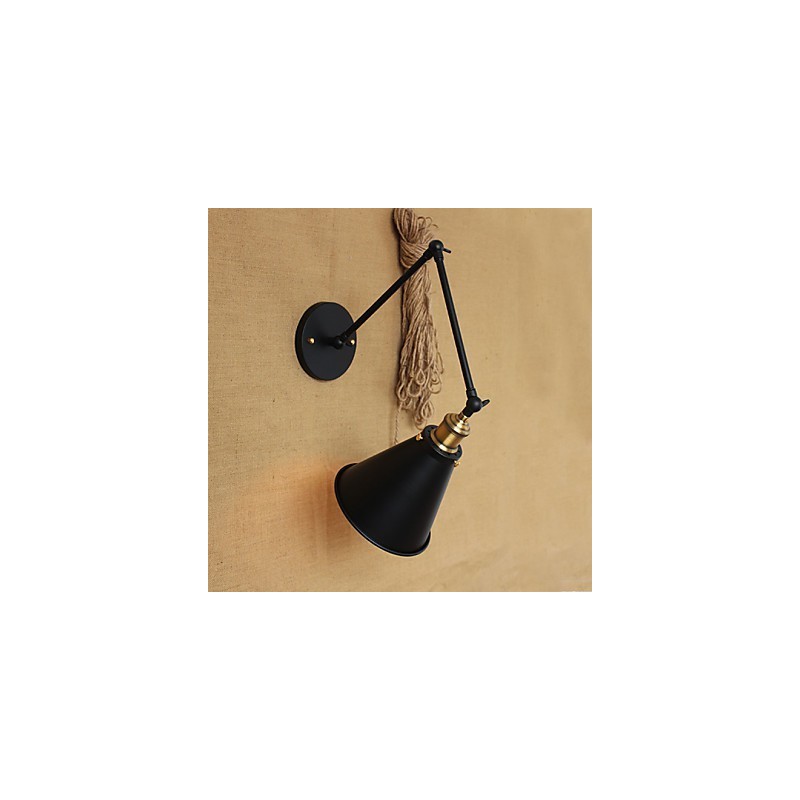 Lámpara de pared minimalista de brazo largo para cama doble, estilo pastoral americano, para pasillo, canal, entrada de almacén
