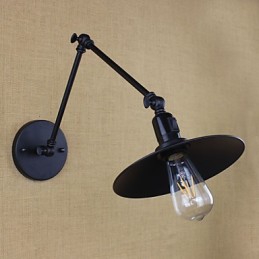 Interruptor de pared doble de brazo largo con cinturón negro mate retro