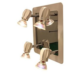 Lámparas de pared cromadas modernas para baño con 4 luces