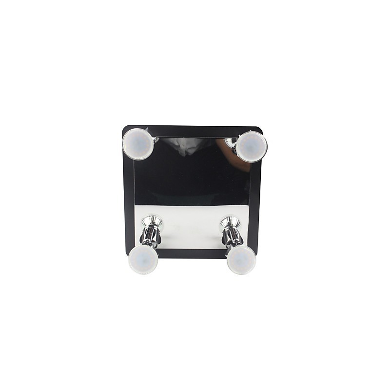 Lámparas de pared negras modernas para baño con 4 luces