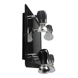 Lámparas de pared negras modernas para baño con 4 luces