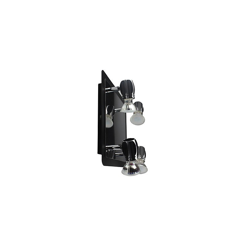 Lámparas de pared negras modernas para baño con 4 luces
