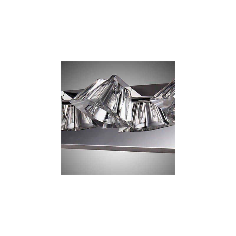 Aplique de pared moderno con pantalla de cristal, 4 luces, espejo frontal