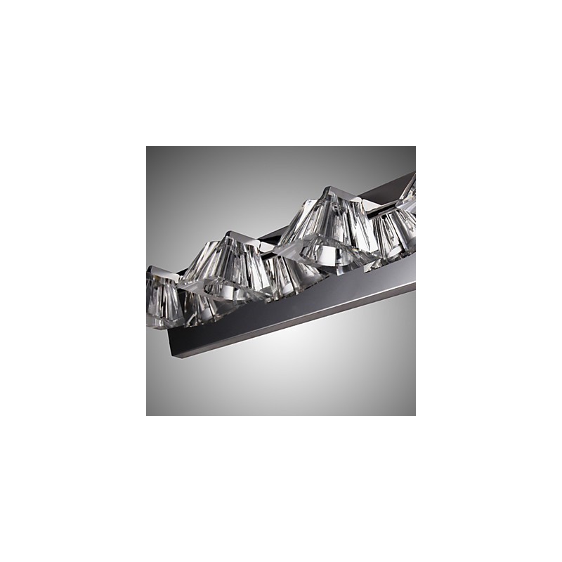 Aplique de pared moderno con pantalla de cristal, 4 luces, espejo frontal