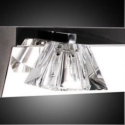 Aplique de pared moderno con pantalla de cristal, 4 luces, espejo frontal