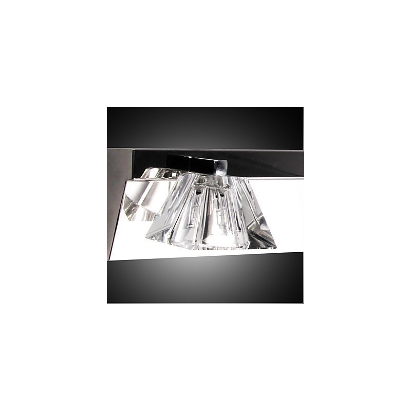 Aplique de pared moderno con pantalla de cristal, 4 luces, espejo frontal