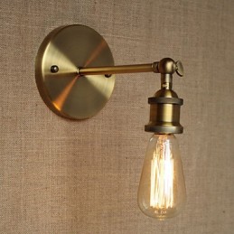 Aplique de pared de hierro forjado de bronce con pasillo minimalista para bar, cafetería y restaurante americano