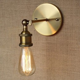 Aplique de pared de hierro forjado de bronce con pasillo minimalista para bar, cafetería y restaurante americano