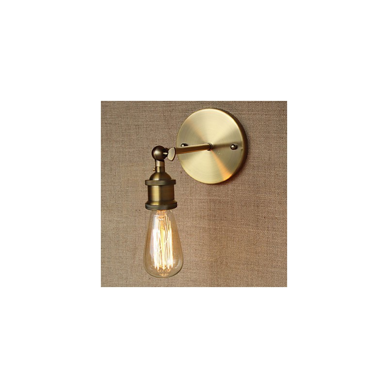 Aplique de pared de hierro forjado de bronce con pasillo minimalista para bar, cafetería y restaurante americano