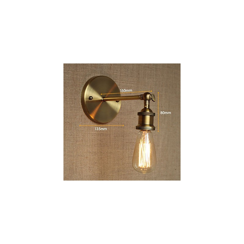 Lámpara de pared de hierro para restaurante, bar, cafetería, té, discoteca, estilo retro, moderno, de bronce, estilo americano vintage.