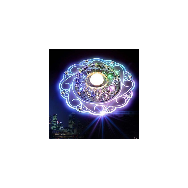 Lámpara de techo de cristal SMD de 3 W, tubo de luz creativo, luz de cúpula de colores vibrantes.