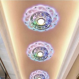 Lámpara de techo de cristal SMD de 3 W, tubo de luz creativo, luz de cúpula de colores vibrantes.