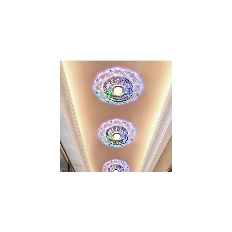Lámpara de techo de cristal SMD de 3 W, tubo de luz creativo, luz de cúpula de colores vibrantes.