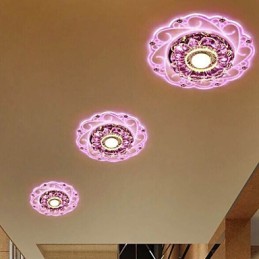 Lámpara de techo de cristal SMD de 3 W, tubo de luz creativo, luz de cúpula de colores vibrantes.