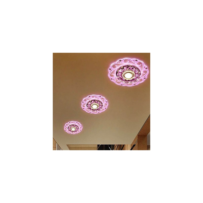 Lámpara de techo de cristal SMD de 3 W, tubo de luz creativo, luz de cúpula de colores vibrantes.