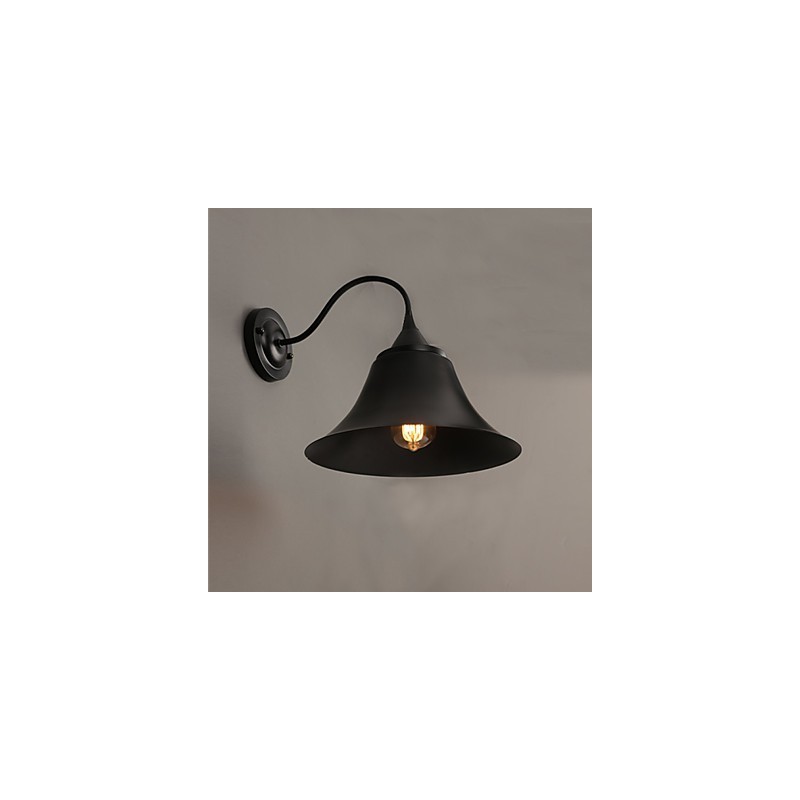 Lámpara de pared con tapa de hierro negro antiguo estilo loft de Designer Duds