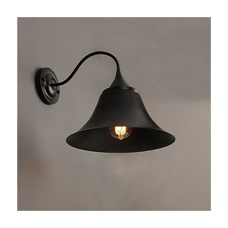 Lámpara de pared con tapa de hierro negro antiguo estilo loft de Designer Duds Lámpara de pared con tapa de hierro negro antiguo estilo loft de Designer Duds