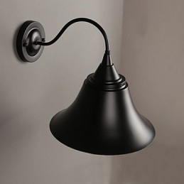 Lámpara de pared con tapa de hierro negro antiguo estilo loft de Designer Duds
