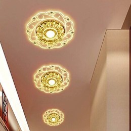 Lámpara de techo de cristal SMD de 3 W, tubo de luz creativo, luz de cúpula de colores vibrantes.