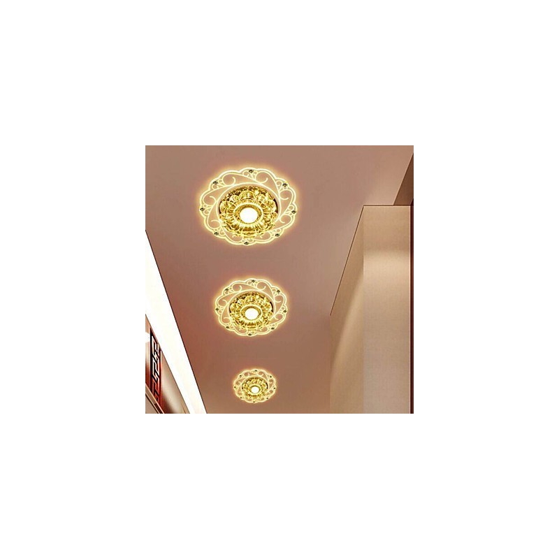 Lámpara de techo de cristal SMD de 3 W, tubo de luz creativo, luz de cúpula de colores vibrantes.