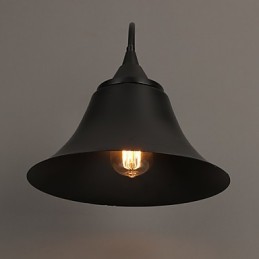 Lámpara de pared con tapa de hierro negro antiguo estilo loft de Designer Duds