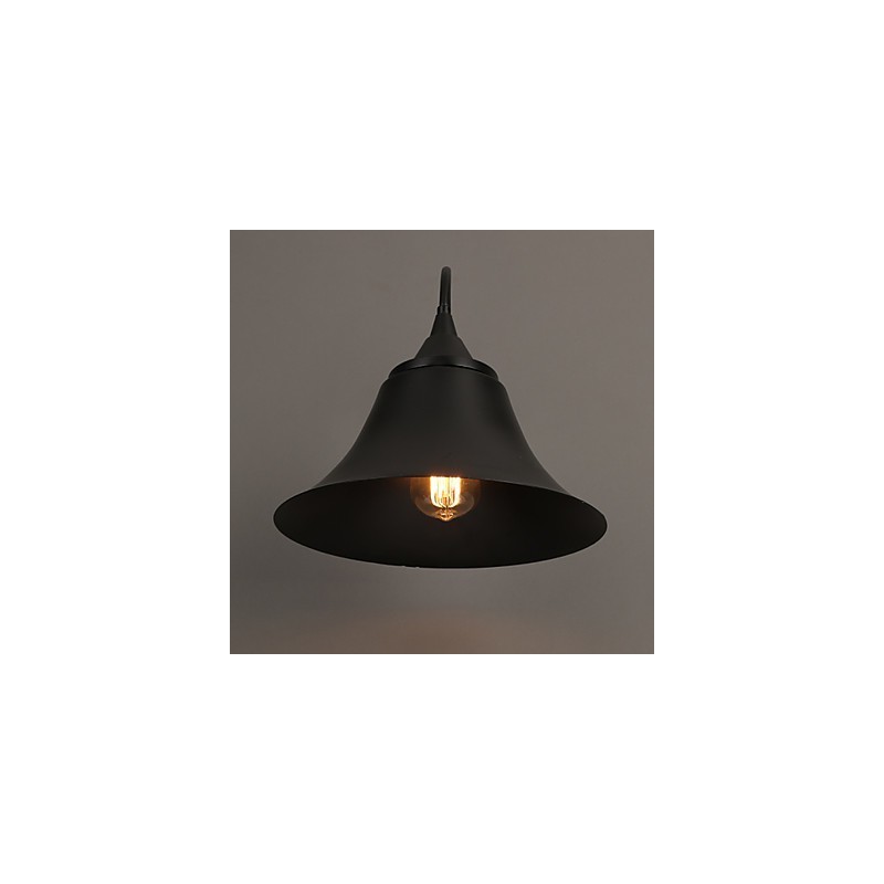 Lámpara de pared con tapa de hierro negro antiguo estilo loft de Designer Duds