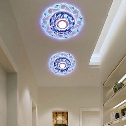Lámpara de techo de cristal SMD de 3 W, tubo de luz creativo, luz de cúpula de colores vibrantes.