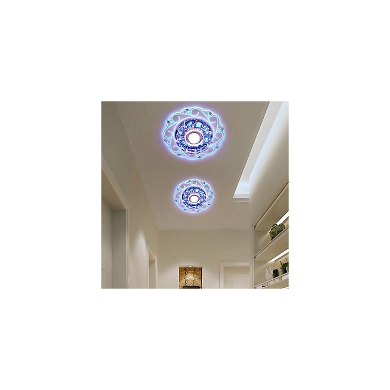 Lámpara de techo de cristal SMD de 3 W, tubo de luz creativo, luz de cúpula de colores vibrantes.