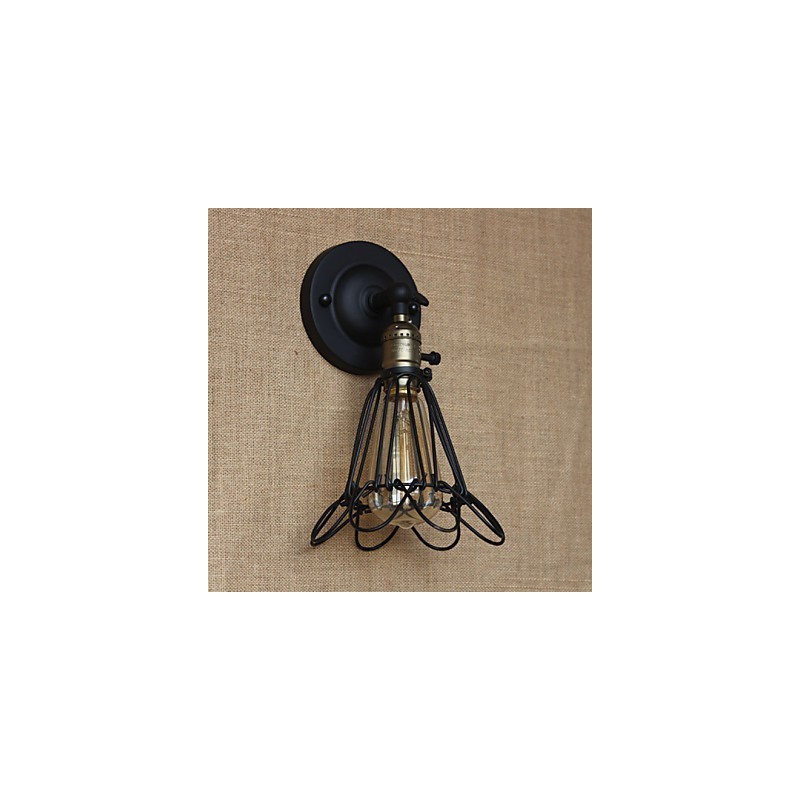 Aplique de pared decorativo de estilo industrial americano con valla de malla de hierro