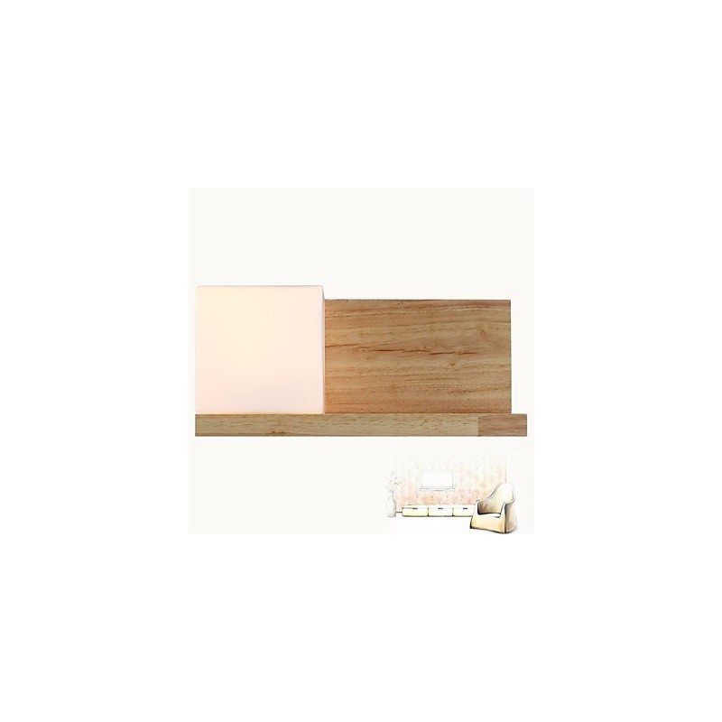 Lámpara de pared de una luz y cristal
