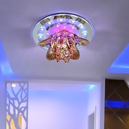 Lámpara de techo de cristal circular con tubo de luz para absorber la luz de la cúpula.