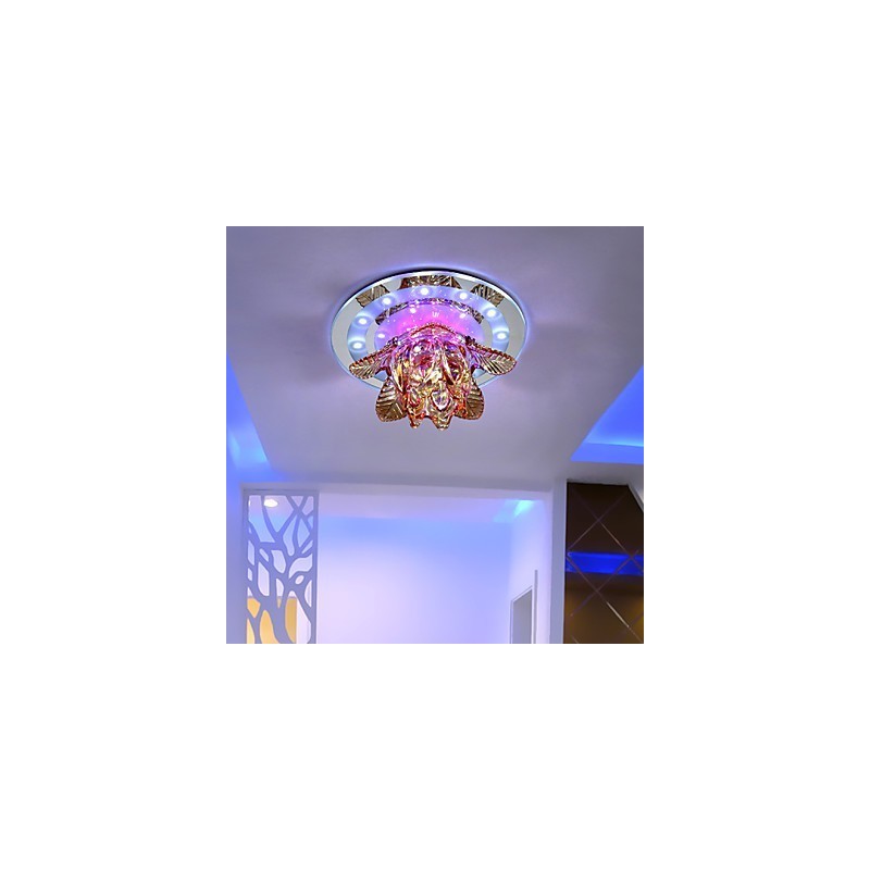 Lámpara de techo de cristal circular con tubo de luz para absorber la luz de la cúpula.