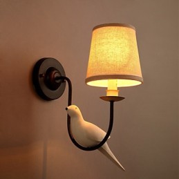 Lámparas de pared con diseño creativo de pájaros de América del Norte y tela europea