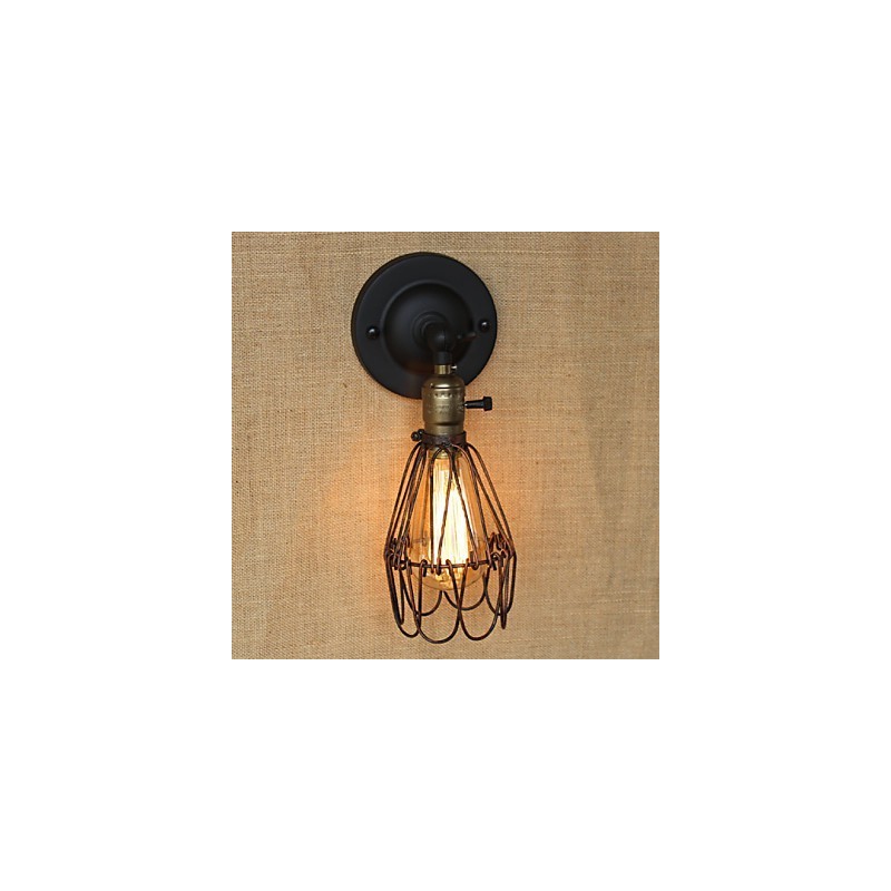 Aplique de pared decorativo de malla de hierro oxidado con valla de estilo industrial americano