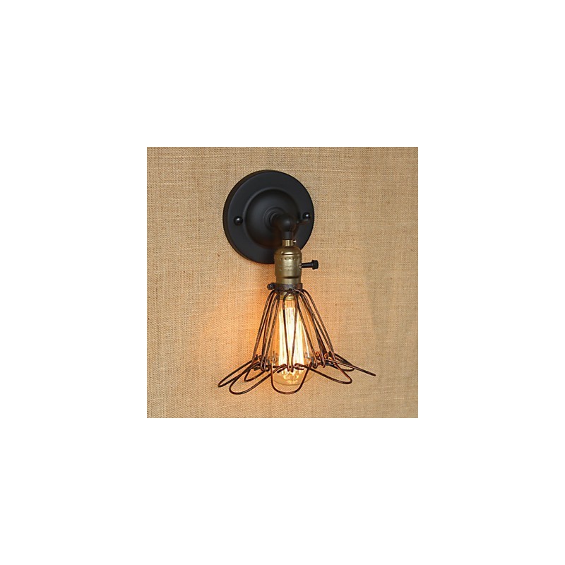 Aplique de pared decorativo de malla de hierro oxidado con valla de estilo industrial americano