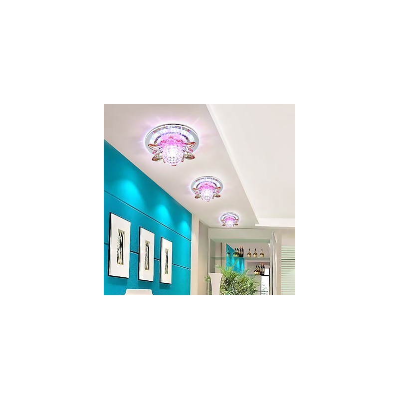 Lámpara de techo de cristal circular con tubo de luz para absorber la luz de la cúpula.