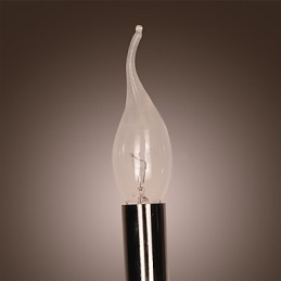 Lámpara de pared de cristal negro con bombilla de vela