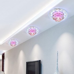 Lámpara de techo de cristal circular con tubo de luz para absorber la luz de la cúpula.