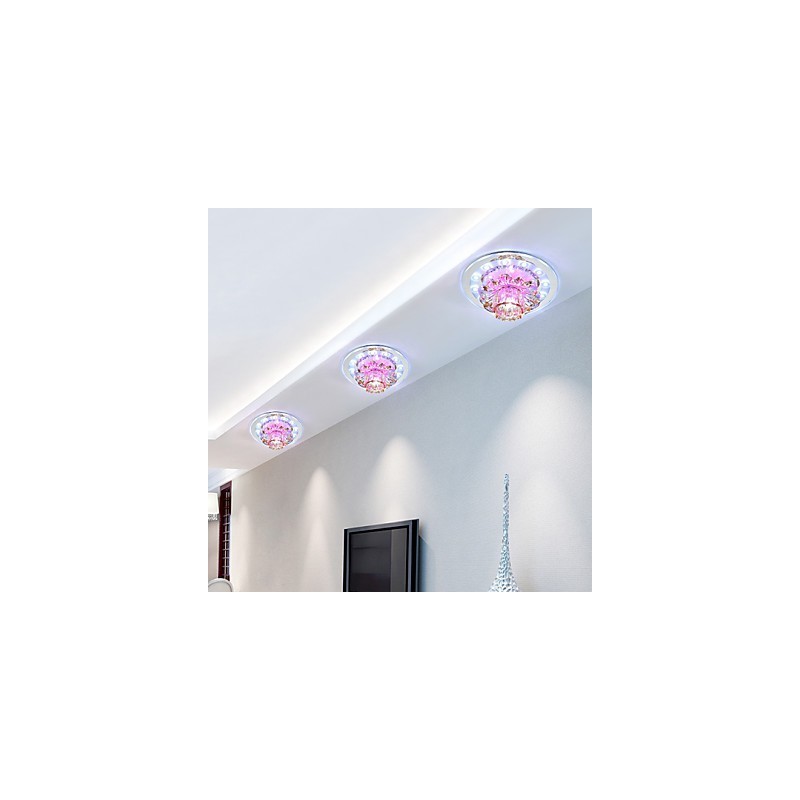 Lámpara de techo de cristal circular con tubo de luz para absorber la luz de la cúpula.
