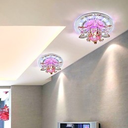 Lámpara de techo de cristal circular con tubo de luz para absorber la luz de la cúpula.