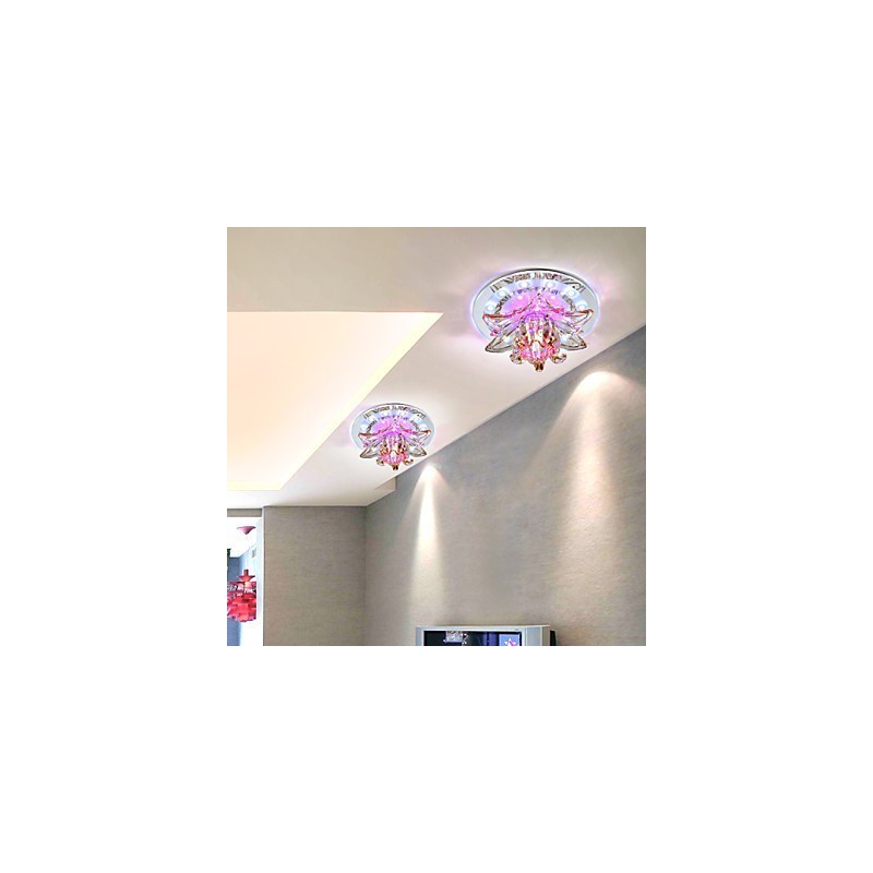 Lámpara de techo de cristal circular con tubo de luz para absorber la luz de la cúpula.